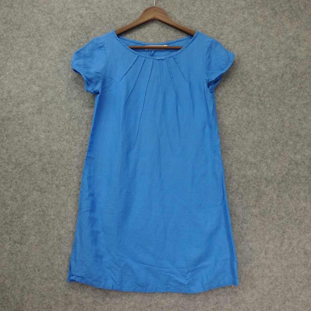 Linen A Line Dress Teen Girls 14 XL Blue Cerulean Shift Summer Cottage IVY